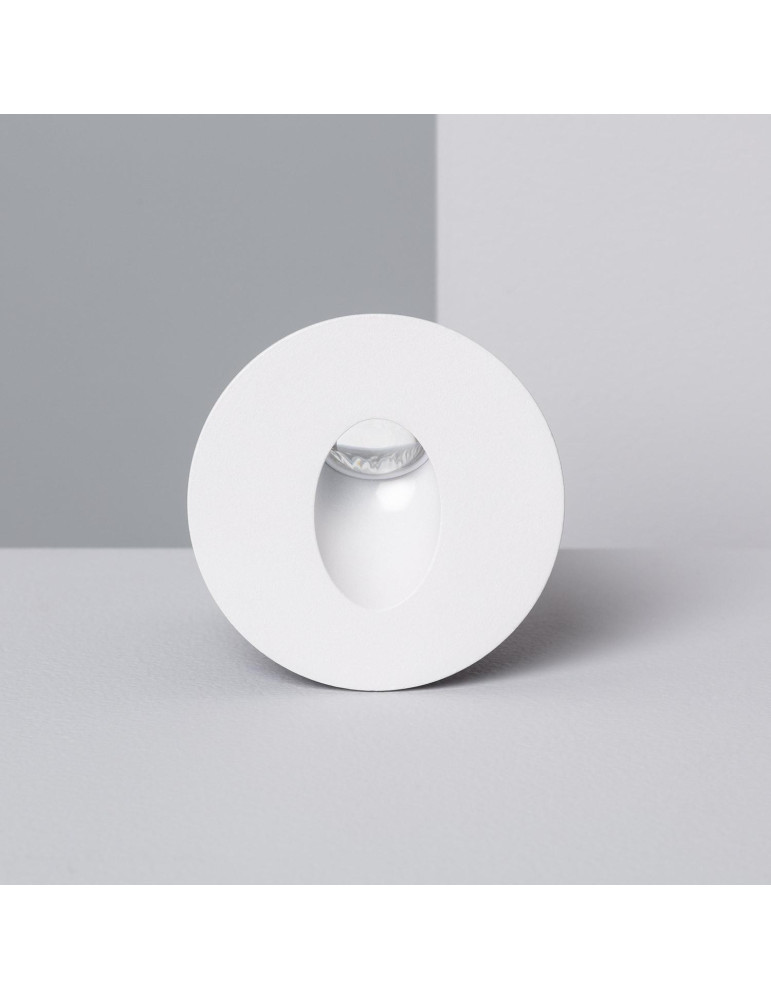 Balise LED Encastrable au Mur Ronde Blanche Adam