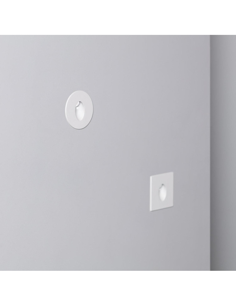 Balise LED Encastrable au Mur Ronde Blanche Adam