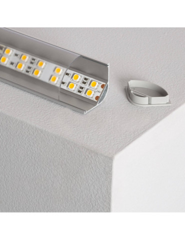 Profilé Aluminium Angle Rond avec Capot Continu pour Ruban LED jusqu'à 20 mm