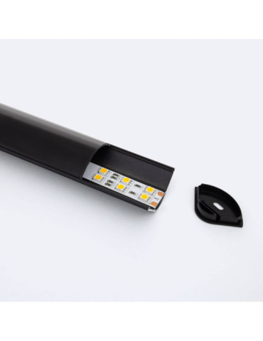 Profilé Aluminium Angle Rond avec Capot Continu pour Ruban LED jusqu'à 20 mm