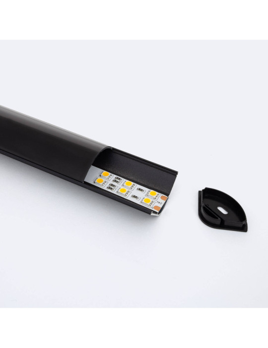 Profilé Aluminium Angle Rond avec Capot Continu pour Ruban LED jusqu'à 20 mm