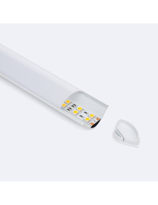 Profilé Aluminium Angle Rond avec Capot Continu pour Ruban LED jusqu'à 20 mm