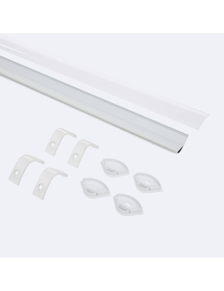 Profilé Aluminium Angle Rond avec Capot Continu pour Ruban LED jusqu'à 20 mm