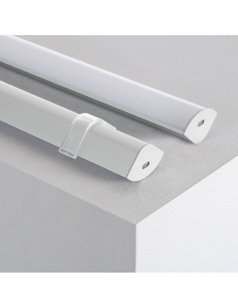 Profilé Aluminium Angle Rond avec Capot Continu pour Ruban LED jusqu'à 20 mm