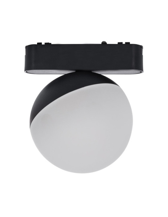 Spot LED sur Rail Magnétique 25mm Extra-Plat 10W 48V Ø100 mm Noir
