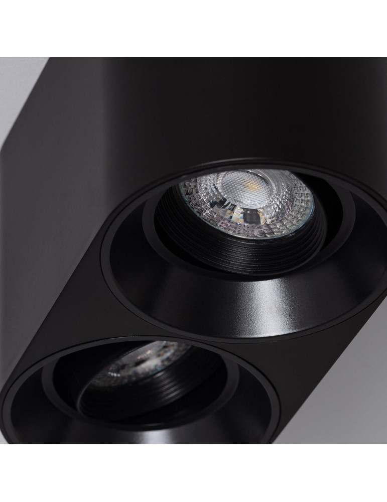 Plafonnier Space Double Noir avec Ampoule GU10