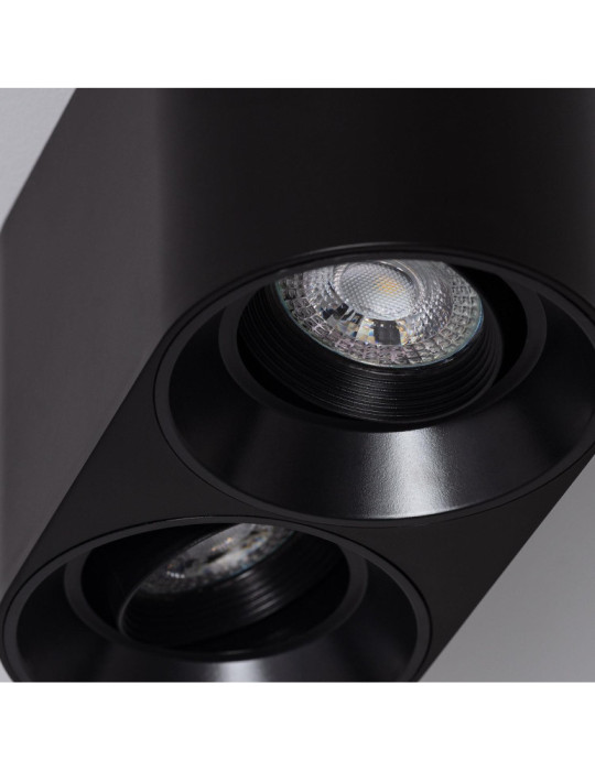 Plafonnier Space Double Noir avec Ampoule GU10