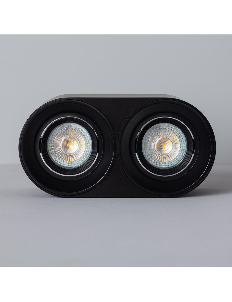 Plafonnier Space Double Noir avec Ampoule GU10