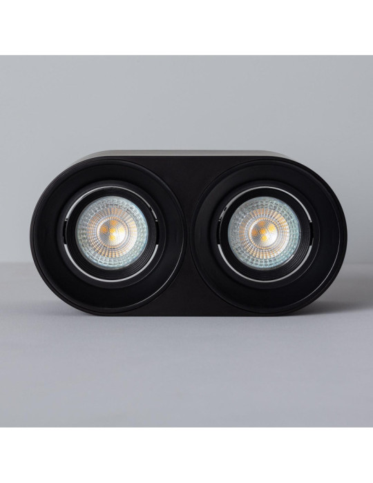 Plafonnier Space Double Noir avec Ampoule GU10