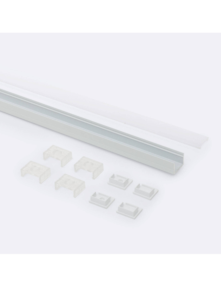 Profilé Aluminium en Saillie avec Capot Continu pour Ruban LED jusqu'à 15 mm