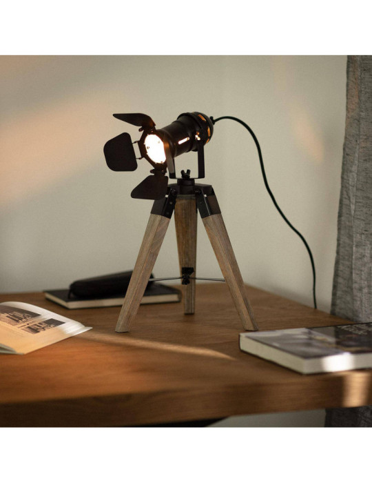 Lampe à Poser Métal et Bois Cinema Kurangna XS