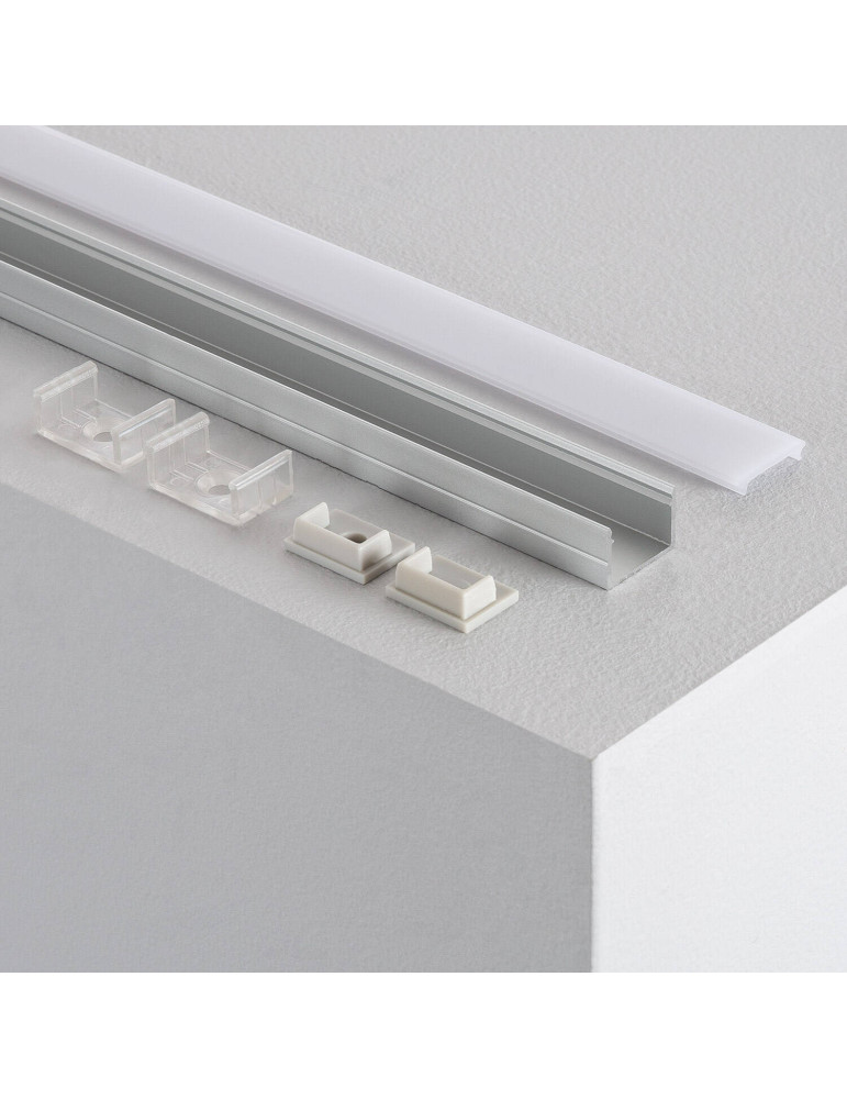 Profilé Aluminium en Saillie avec Capot Continu pour Ruban LED jusqu'à 15 mm