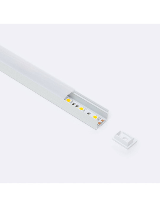 Profilé Aluminium en Saillie avec Capot Continu pour Ruban LED jusqu'à 15 mm