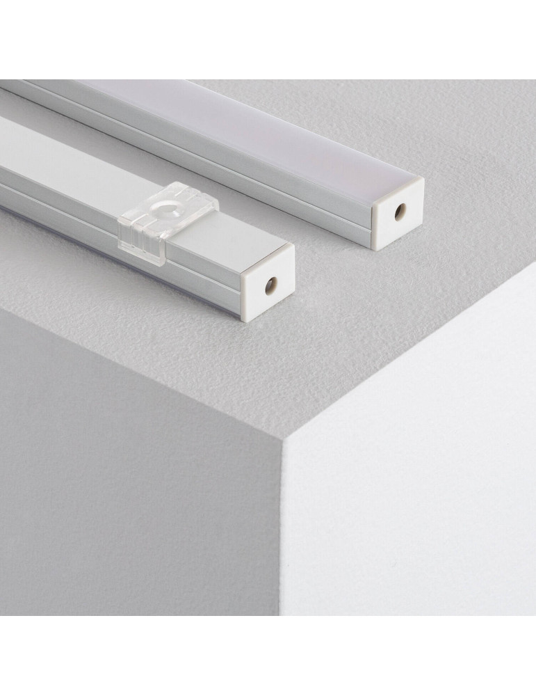 Profilé Aluminium en Saillie avec Capot Continu pour Ruban LED jusqu'à 15 mm