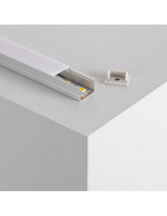 Profilé Aluminium en Saillie avec Capot Continu pour Ruban LED jusqu'à 15 mm