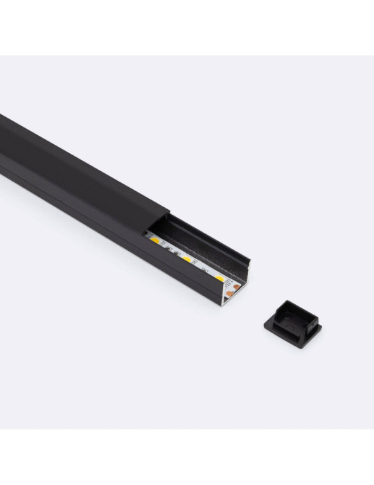 Profilé Aluminium en Saillie avec Capot Continu pour Ruban LED jusqu'à 15 mm