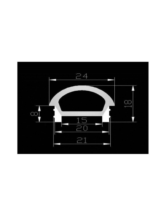 Tube Semi-Circulaire Silicone LED Flex Encastré jusqu'à 10-15 mm