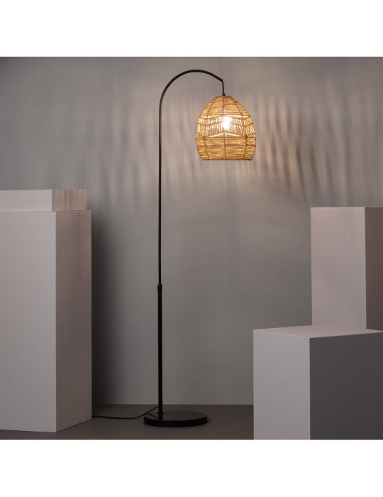 Lampadaire Métal et Papier Tressé Beyawo