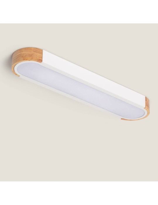 Plafonnier LED 18W Bois et Métal 140x650 mm CCT Sélectionnable Dari Lang