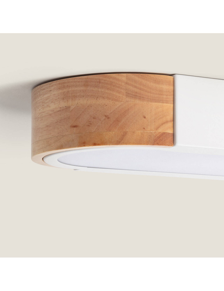 Plafonnier LED 18W Bois et Métal 140x650 mm CCT Sélectionnable Dari Lang