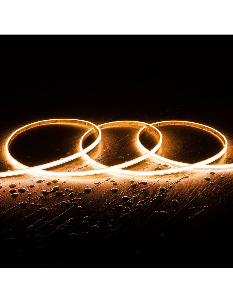 Ruban LED COB 24V DC 320 LED/m 5m IP65 CRI90 Largeur 8 mm Coupe 5 cm