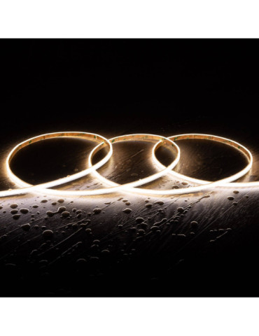 Ruban LED COB 24V DC 320 LED/m 5m IP65 CRI90 Largeur 8 mm Coupe 5 cm