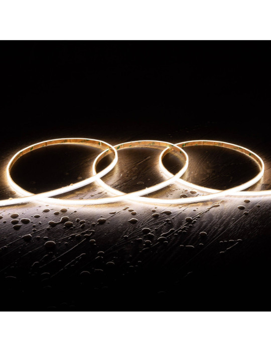 Ruban LED COB 24V DC 320 LED/m 5m IP65 CRI90 Largeur 8 mm Coupe 5 cm