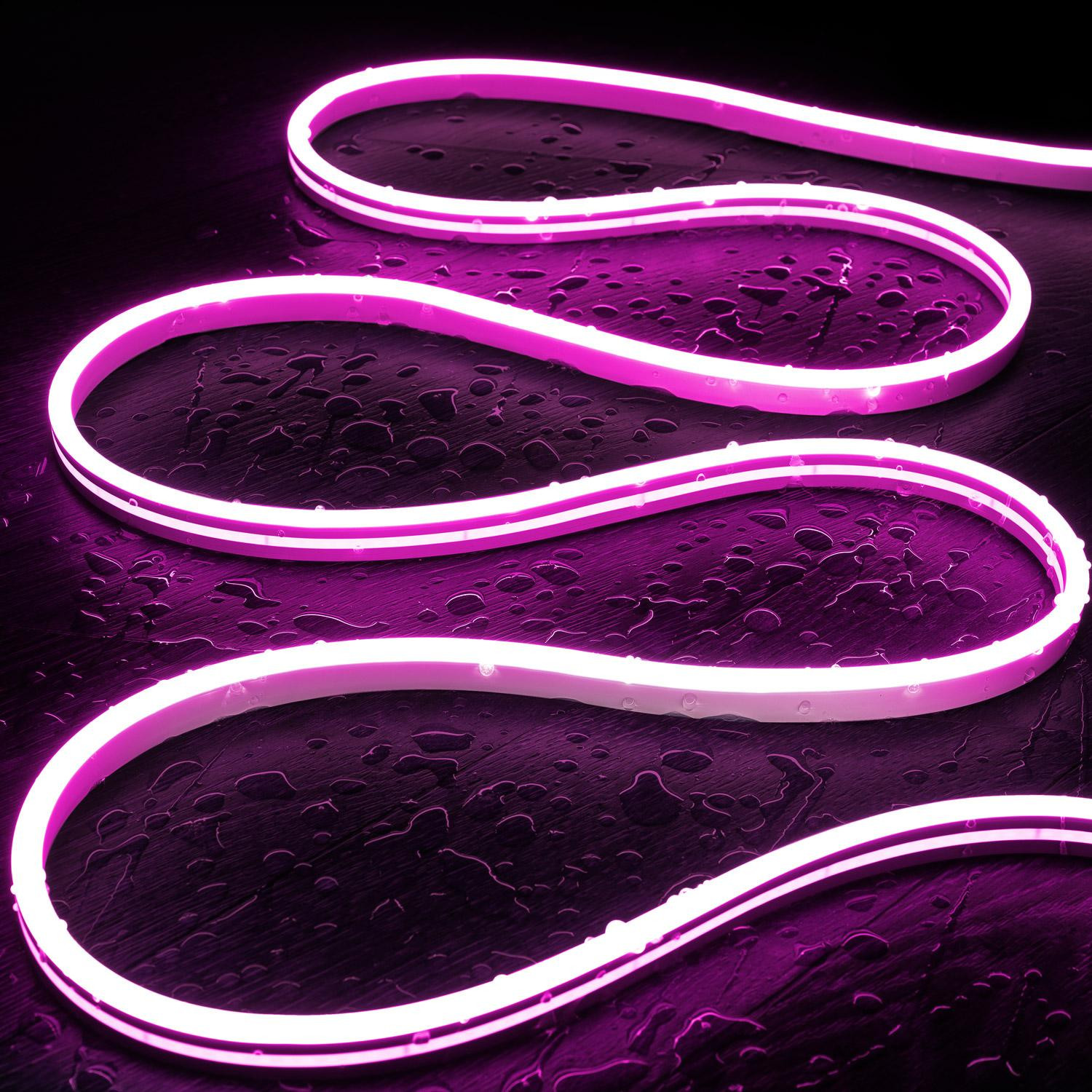 Gaine Néon LED 48V DC 120LED/m Rose IP65 Coupe tous les 5 cm 50 m