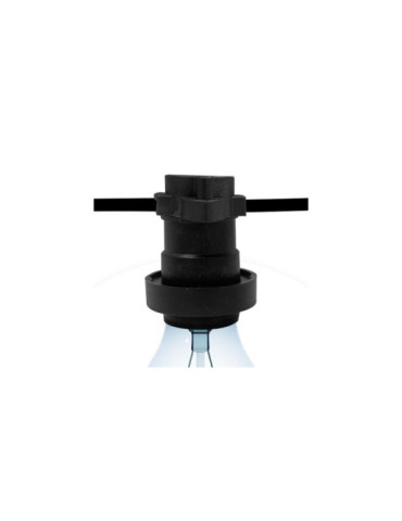 Guirlande Extérieure IP44 Câble Électrique Plat avec Douilles E27 sur Mesure Noire