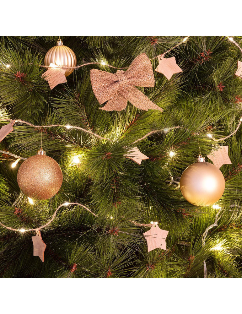 Guirlande Lumineuse LED Étoiles Bois avec Piles 2.2m Guirlande Lumineuse LED Étoiles Bois avec Piles 2.2m