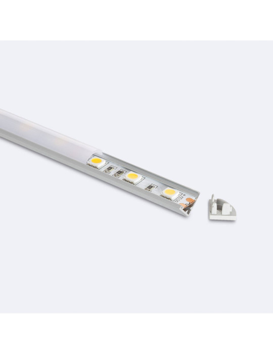 Profilé Aluminium Angle Capot Rond 2m pour Ruban LED jusqu'à 5 mm