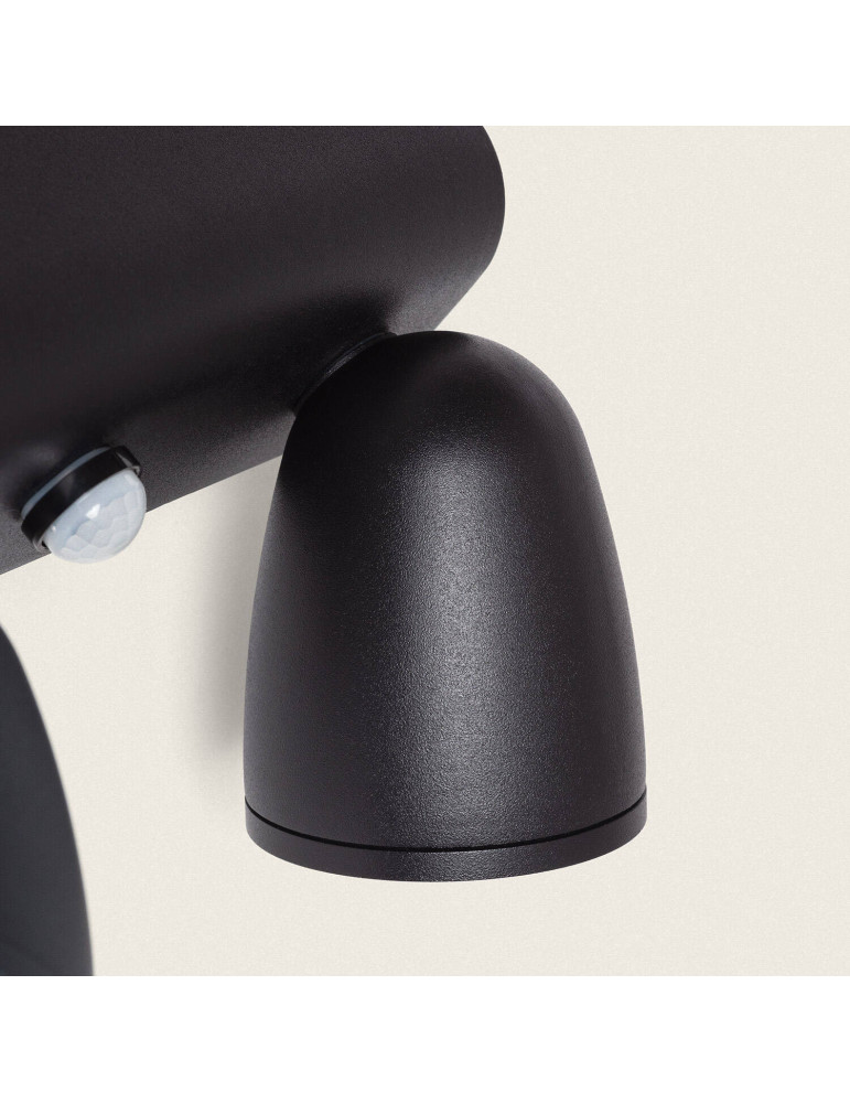 Applique Murale Extérieure LED 12W Aluminium avec Détecteur de Mouvement PIR Abel Large Deux Spots