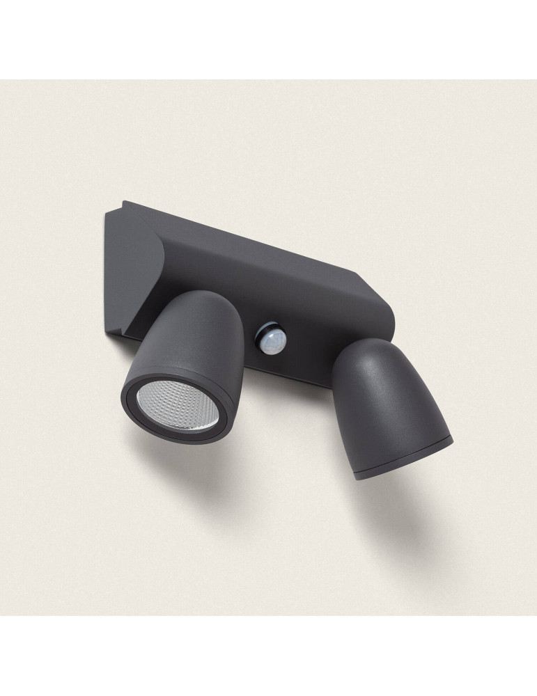 Applique Murale Extérieure LED 12W Aluminium avec Détecteur de Mouvement PIR Abel Large Deux Spots Applique Murale Extérieure LED 12W Aluminium avec Détecteur de Mouvement PIR Abel Large Deux Spots