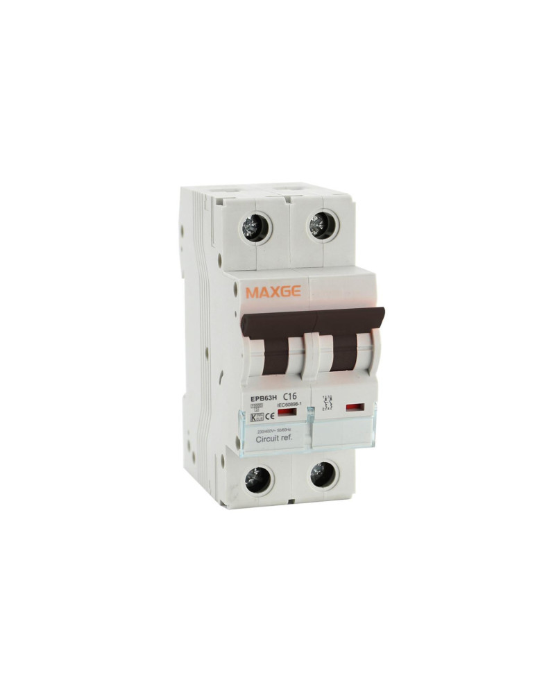 Disjoncteur Industriel 2P-10kA 10-63A Courbe C MAXGE Disjoncteur Industriel 2P-10kA 10-63A Courbe C MAXGE