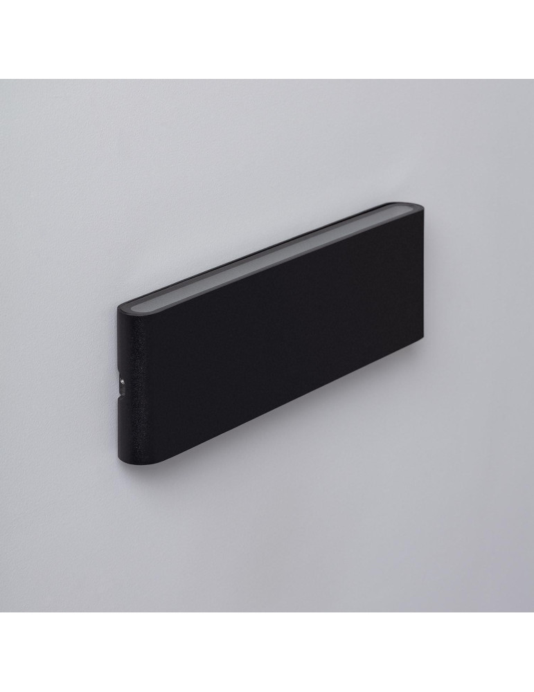 Applique Murale Extérieure LED 20W Aluminium Rectangulaire Éclairage Double Face Noire