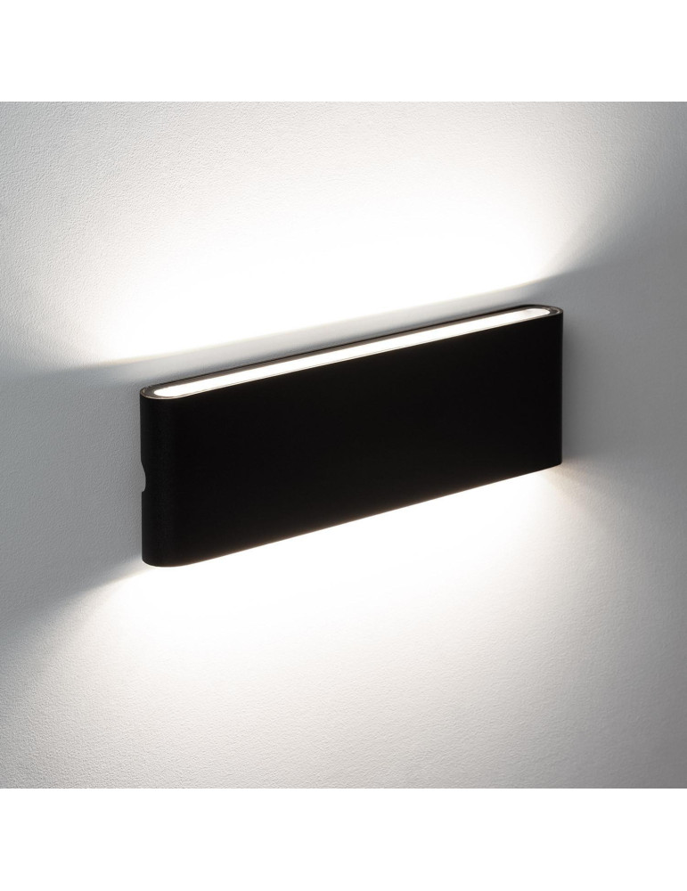 Applique Murale Extérieure LED 20W Aluminium Rectangulaire Éclairage Double Face Noire