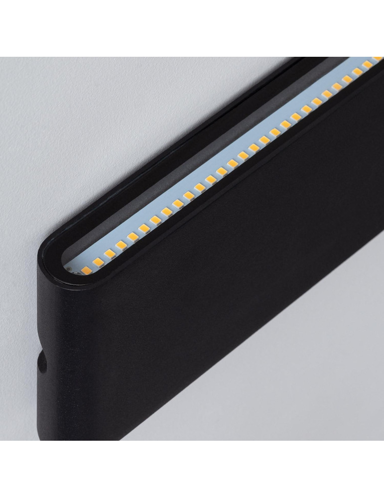Applique Murale Extérieure LED 20W Aluminium Rectangulaire Éclairage Double Face Noire