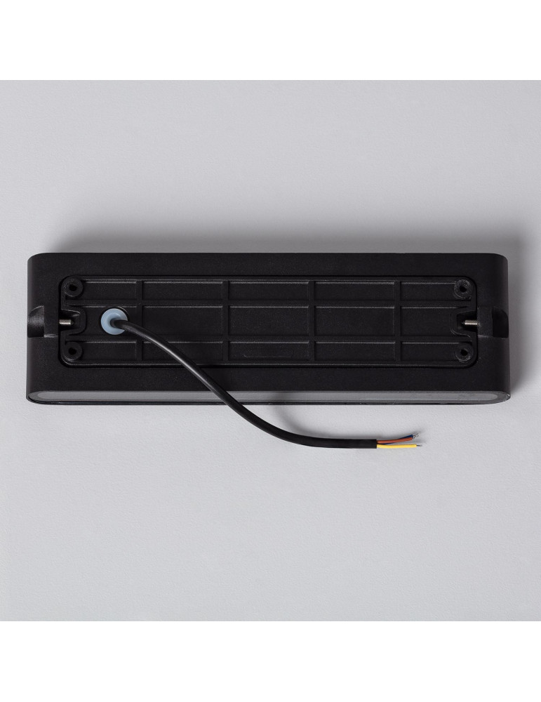 Applique Murale Extérieure LED 20W Aluminium Rectangulaire Éclairage Double Face Noire