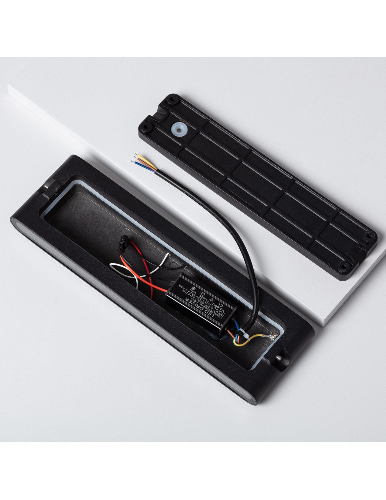 Applique Murale Extérieure LED 20W Aluminium Rectangulaire Éclairage Double Face Noire