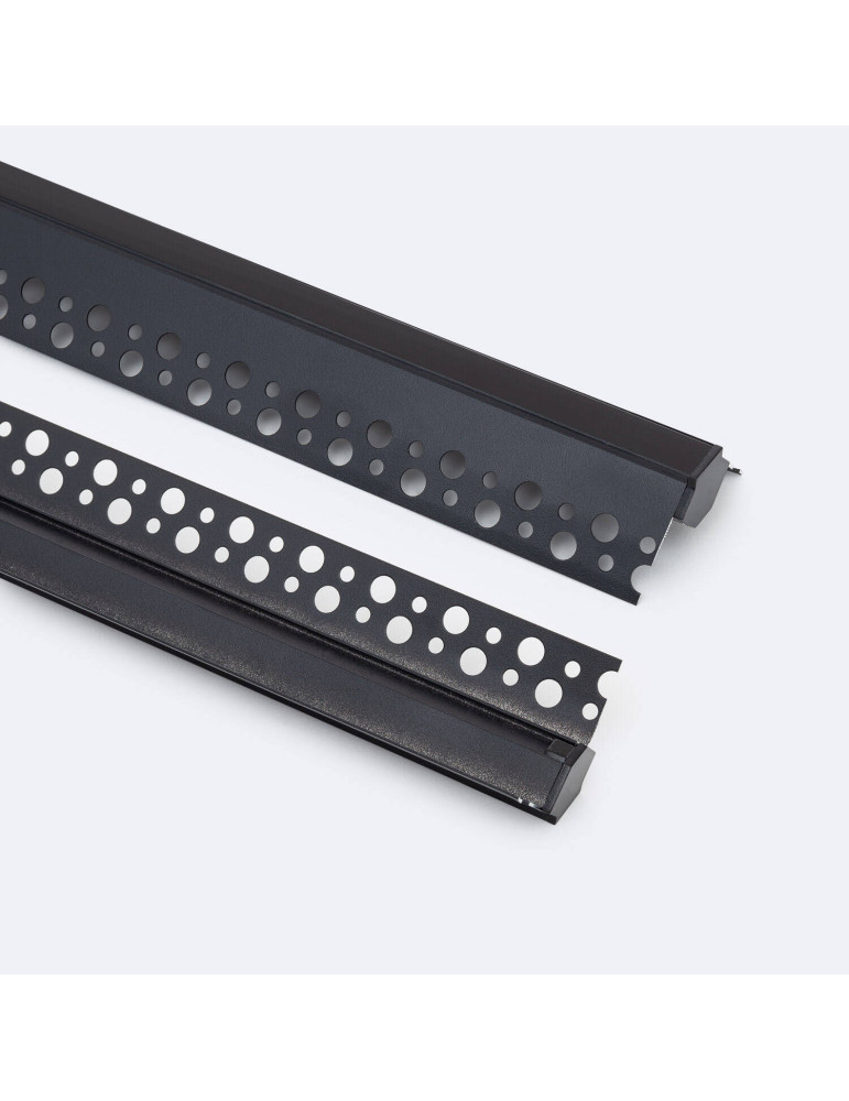 Profilé Aluminium Intégration Plâtre/Placo avec Capot Continu pour Angle Arista pour Ruban LED jusqu'à 9 mm