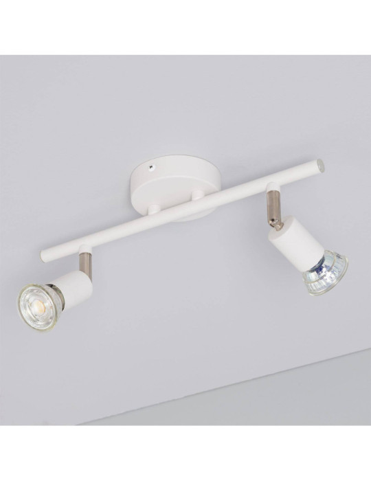 Plafonnier Orientable Aluminium Oasis 2 Spots Blanc