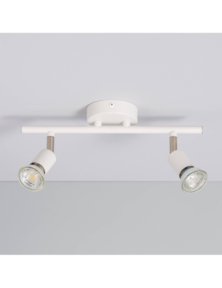 Plafonnier Orientable Aluminium Oasis 2 Spots Blanc