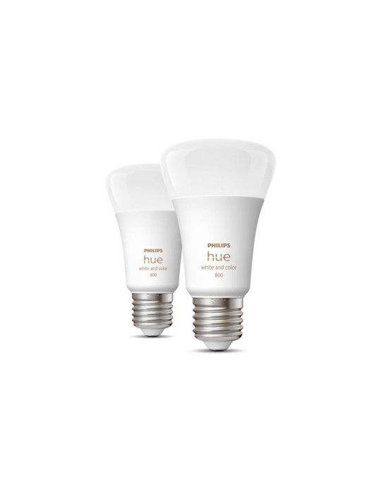 Pack 2 Ampoules LED Intelligentes E27 6.5W 570 lm A60 PHILIPS Hue White