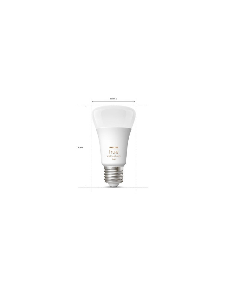 Pack 2 Ampoules LED Intelligentes E27 6.5W 570 lm A60 PHILIPS Hue White