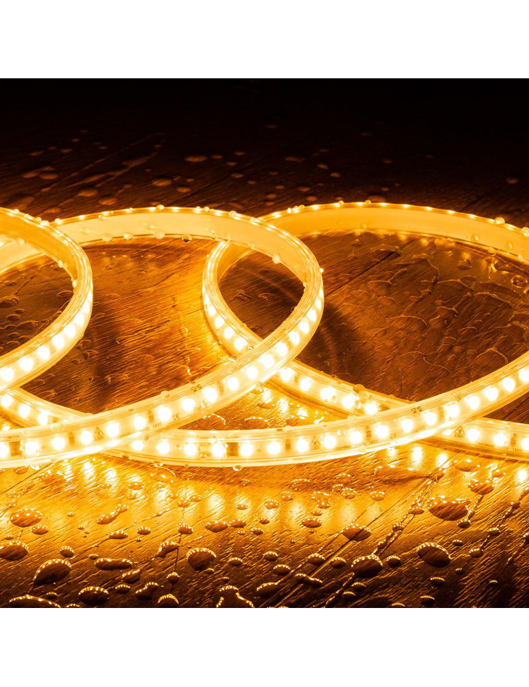 Ruban LED Dimmable Auto-redressement 220V SMD2835 120LED/m 1000 lm/m IP65 Largeur 12mm sur mesure Coupe tous les 10cm