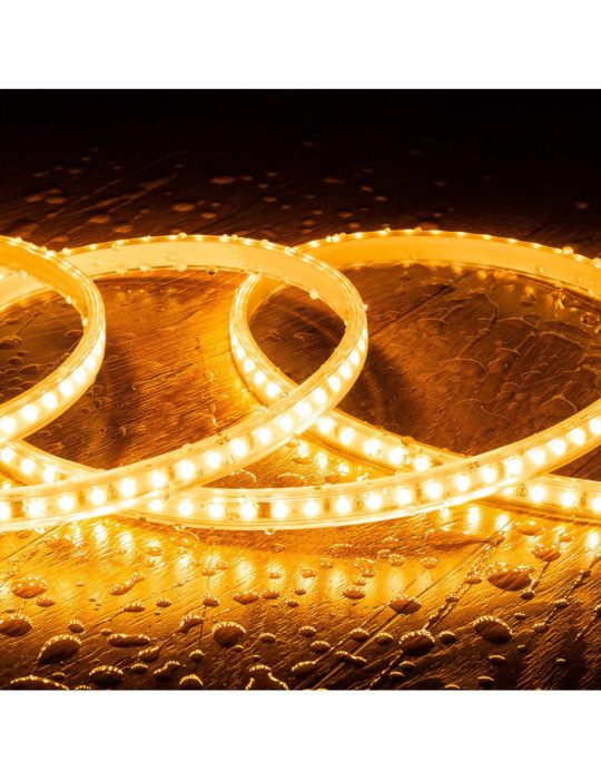 Ruban LED Dimmable Auto-redressement 220V SMD2835 120LED/m 1000 lm/m IP65 Largeur 12mm sur mesure Coupe tous les 10cm