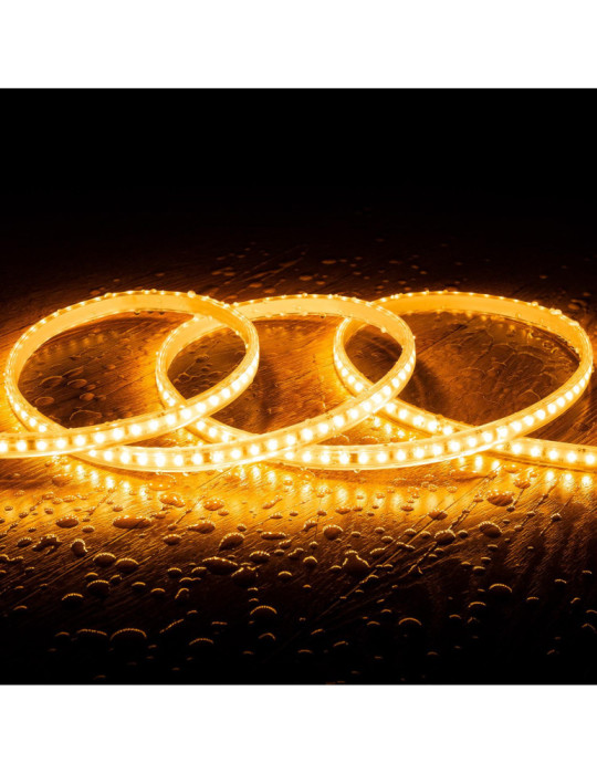 Ruban LED Dimmable Auto-redressement 220V SMD2835 120LED/m 1000 lm/m IP65 Largeur 12mm sur mesure Coupe tous les 10cm