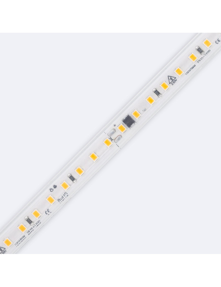 Ruban LED Dimmable Auto-redressement 220V SMD2835 120LED/m 1000 lm/m IP65 Largeur 12mm sur mesure Coupe tous les 10cm