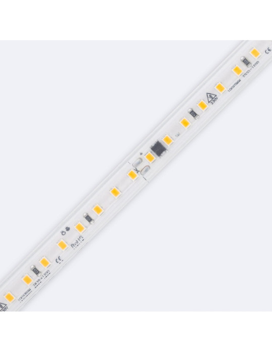 Ruban LED Dimmable Auto-redressement 220V SMD2835 120LED/m 1000 lm/m IP65 Largeur 12mm sur mesure Coupe tous les 10cm