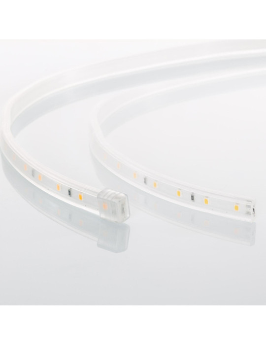 Ruban LED 220V SMD2835 60LED/m Blanc Chaud IP65 Largeur 12mm Coupe tous les 100cm